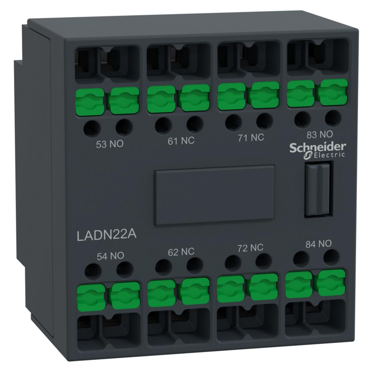 Hjälpkontaktblock LADN front Snap-in - HJÄLP KTK FRONT 2NO2NC SNAP-IN LADN22A
