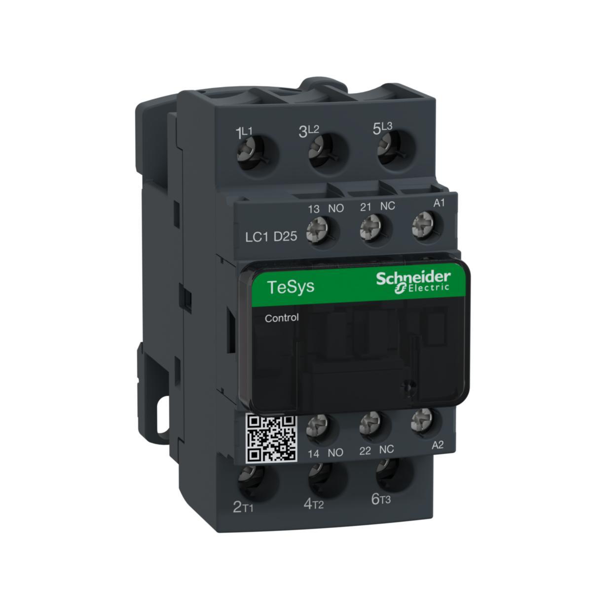 Kontaktor 9-38A LC1D, AC spole - KONTAKTOR 25A 11KW 400VAC LC1D25V7