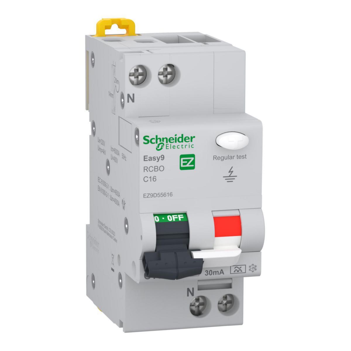Easy9 1PN C 30mA A RCBO - Easy9 1PN C16A 30mA A RCBO