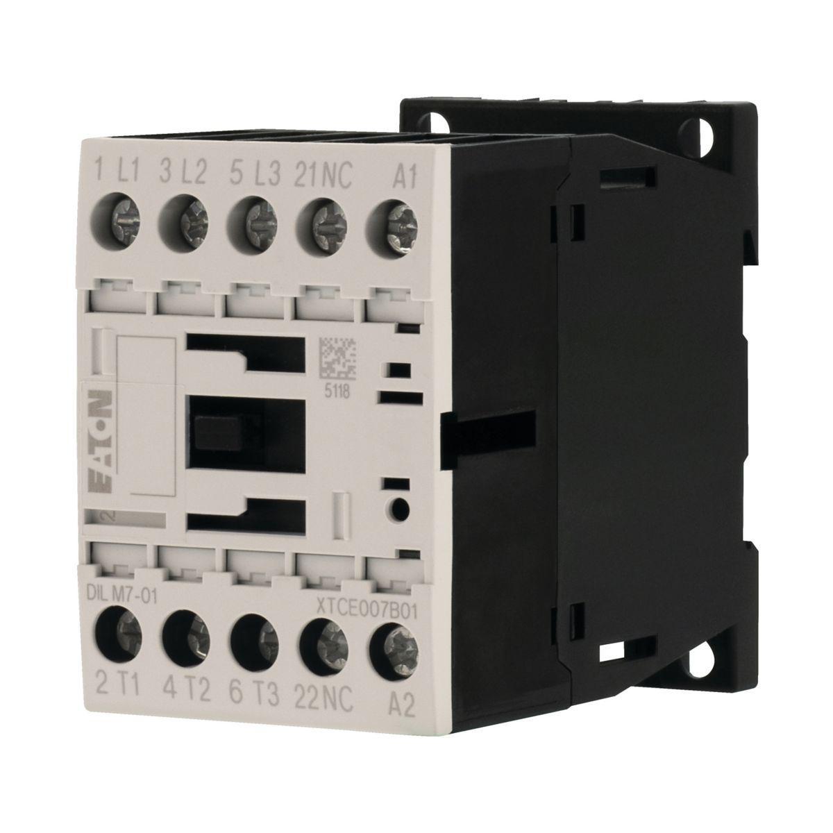 Kontaktor 3-polig DILM7-DILM38 DC-manöver - KONTAKTOR 1NC,3KW,7A DILM7-01(24VDC)