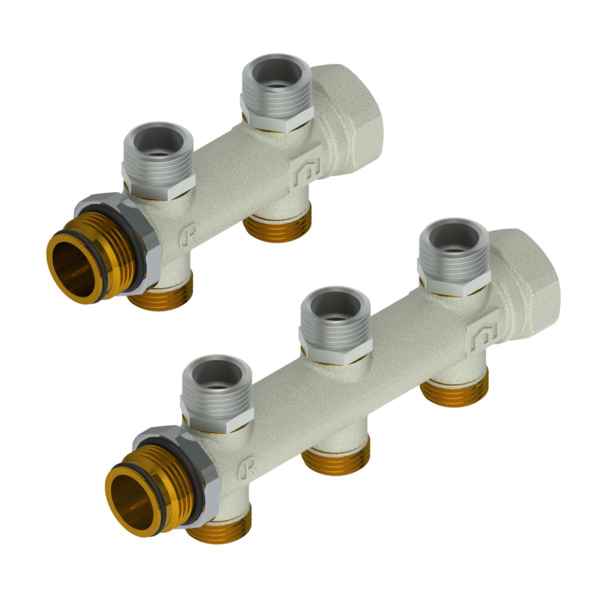 Tappvattenfördelare för anslutningar uppåt och nedåt, Purmo - FÖRDELARE TV G20XG15 6 ANSL UPP/NED, PURMO