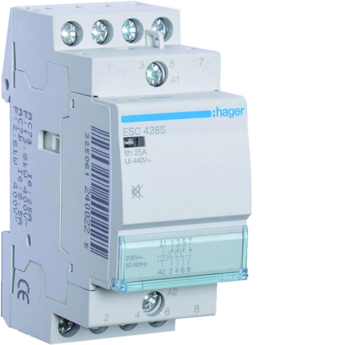 Contactor Hum-free 2-modules, Hager - BRFR. CONTACTOR 4SL 40A A9C20833