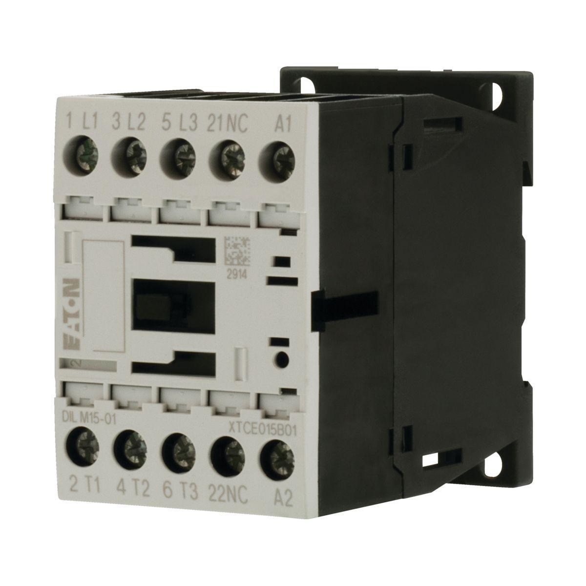 Kontaktor 3-polig DILM7-DILM38 DC-manöver - KONTAKTOR, 1NC, 7,5KW, 15A DILM15-01(24VDC)