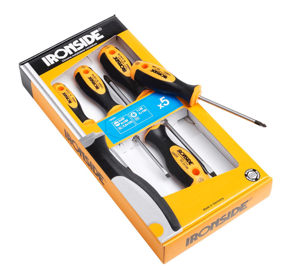 Skruvmejselsats Ironside Spår/PZ - SKRUVMEJSELSATS IRONSIDE SL/PZ 2KOMP 5ST MEJSLAR 120501