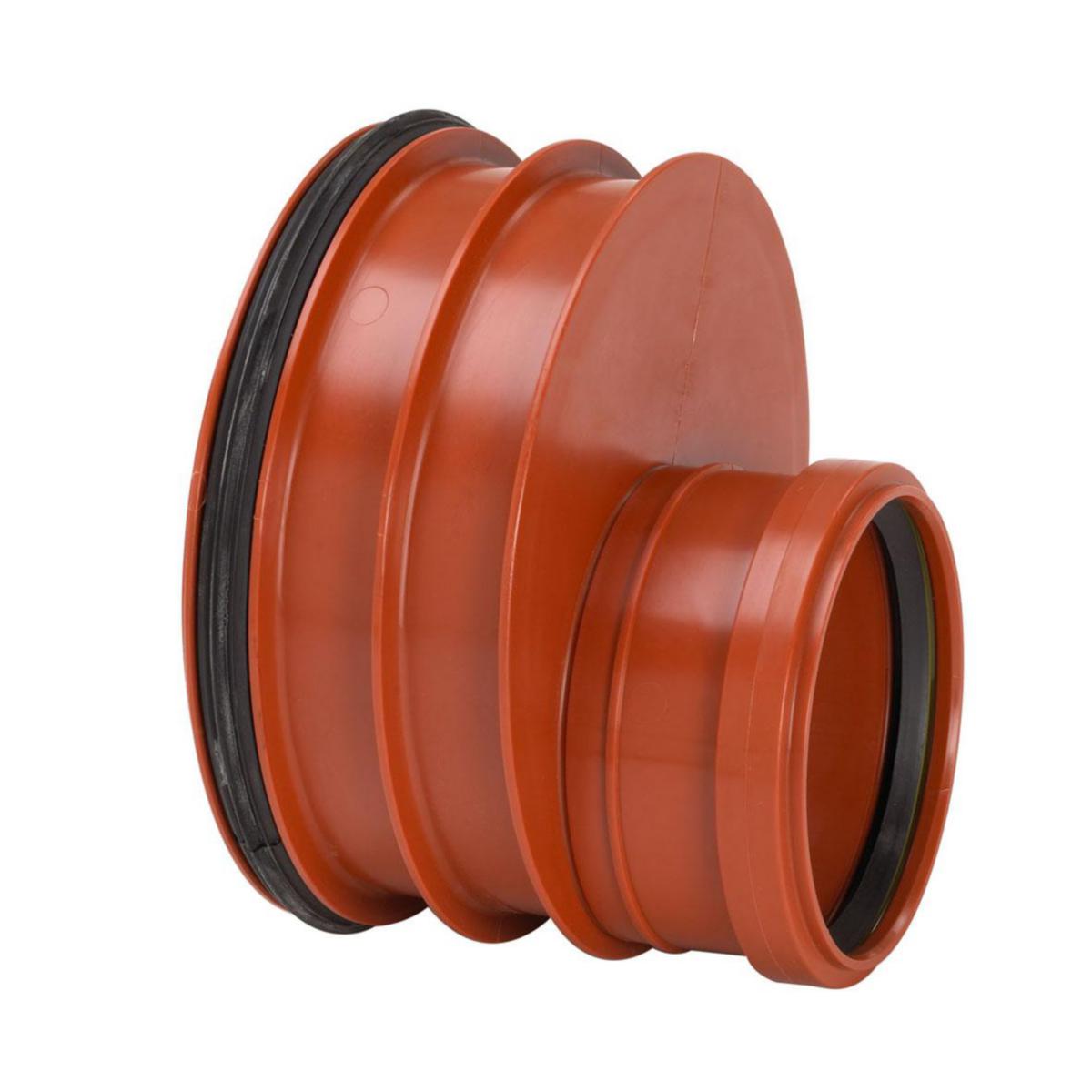 Ultra Rib 2, reducer from socket to smooth spigot, eccentric - 200x160 REDUCER ULTRARIB 2 INCL. GASKET, EN13476 PBB.5216
