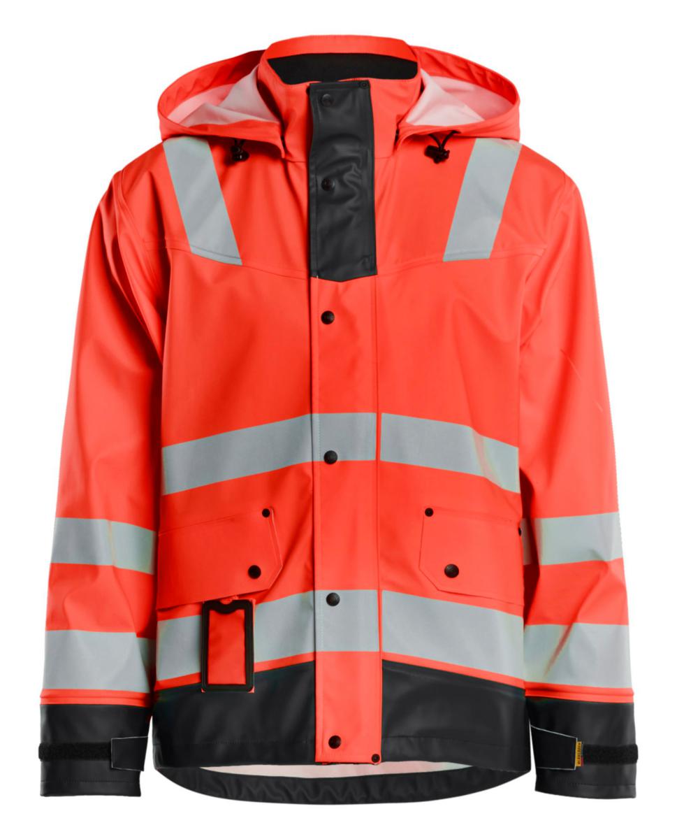 Regnjacka Blåkläder 4302-2003 - REGNJACKA BLK 4302-2003 VARSEL KL.3 RÖD/SVART STL 3XL