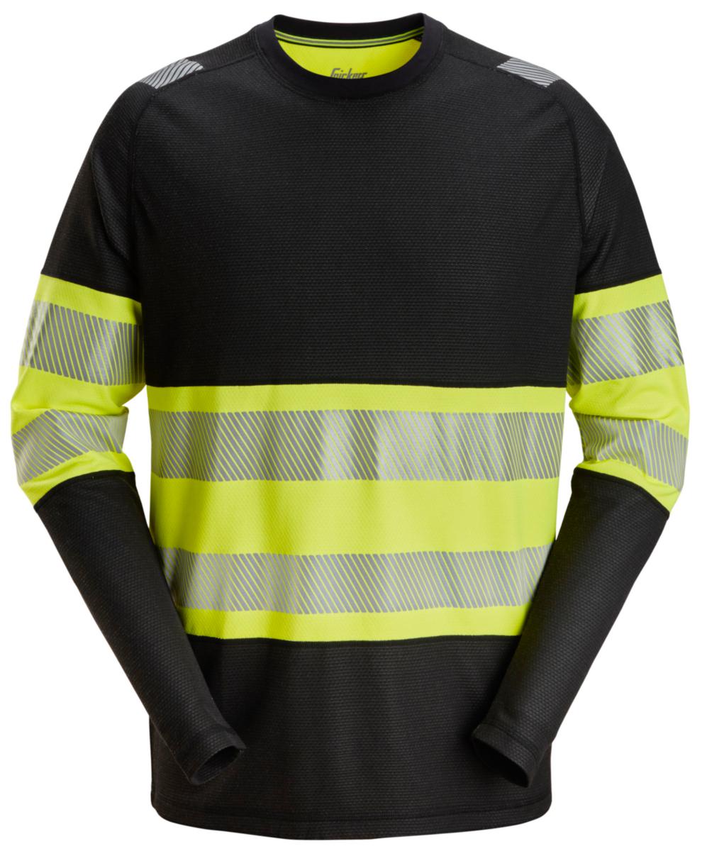 T-shirt Snickers 2430 - T-SHIRT SNICKERS 2430 SVART /GUL LÄ VARSEL KL1 STL 2XL