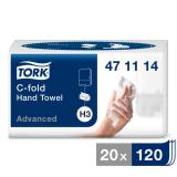 HANDDUK TORK ADVANCED H3 24X27.5CM. VIT  120ST/BUNT