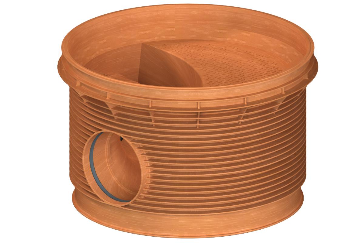 Nedstigningsbrunn, Pipelife PRO1000, 90° avvinkling - 1000/315 TILLSYNSBRUNN PRO1000 AVVINKLING 90°