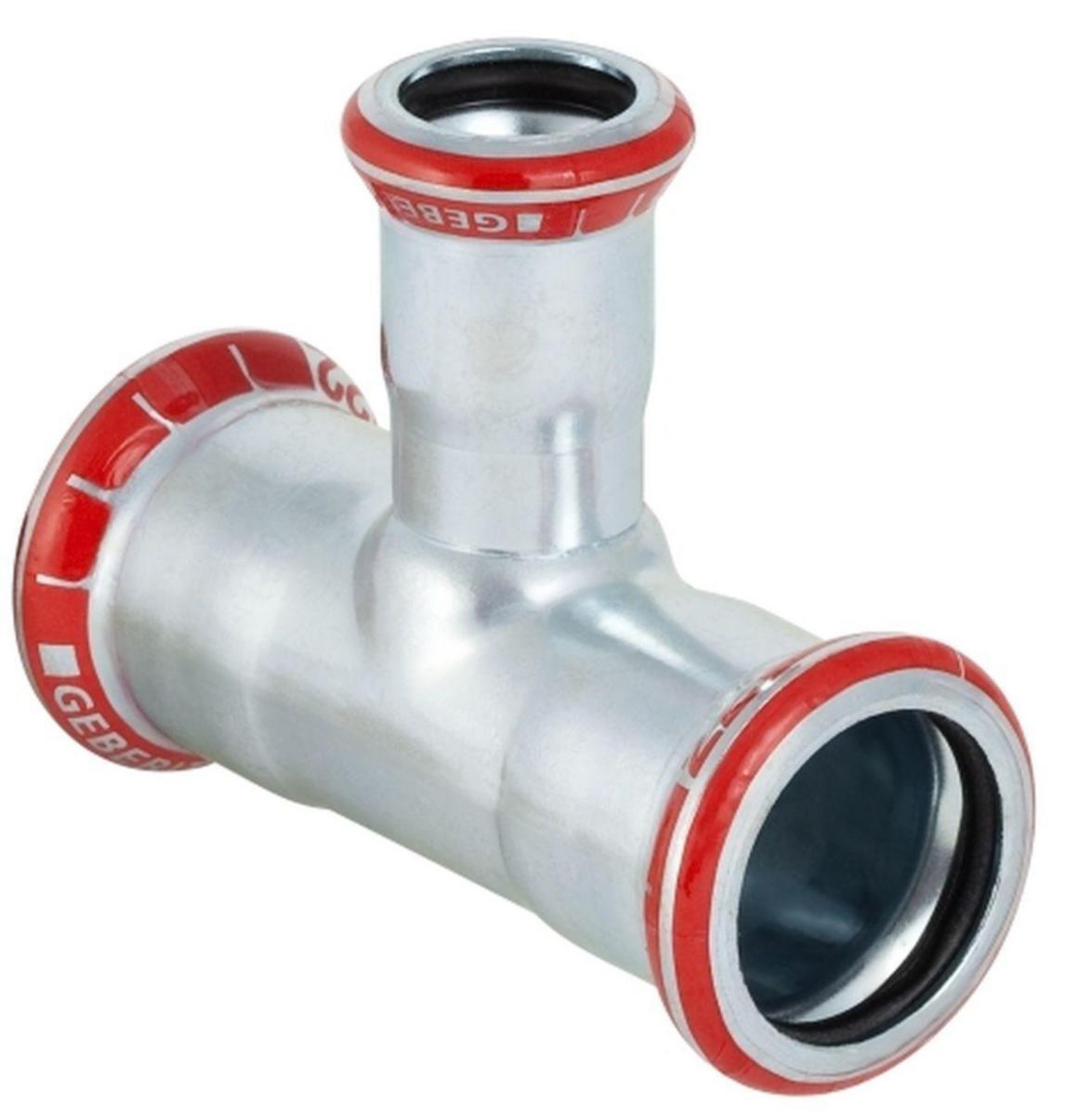 T-connector, with reduced branch, electro-galvanized, Mapress - 15X12X12 TEE MA-PRESS CARBON STEEL, 3-SOCKET