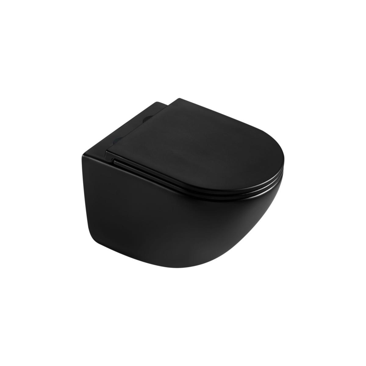 Toilet bowl Omea white, a-collection - A-COLLECTION WC-BOWL OMEA RIMLESS, W. S-C SEAT M.BLACK
