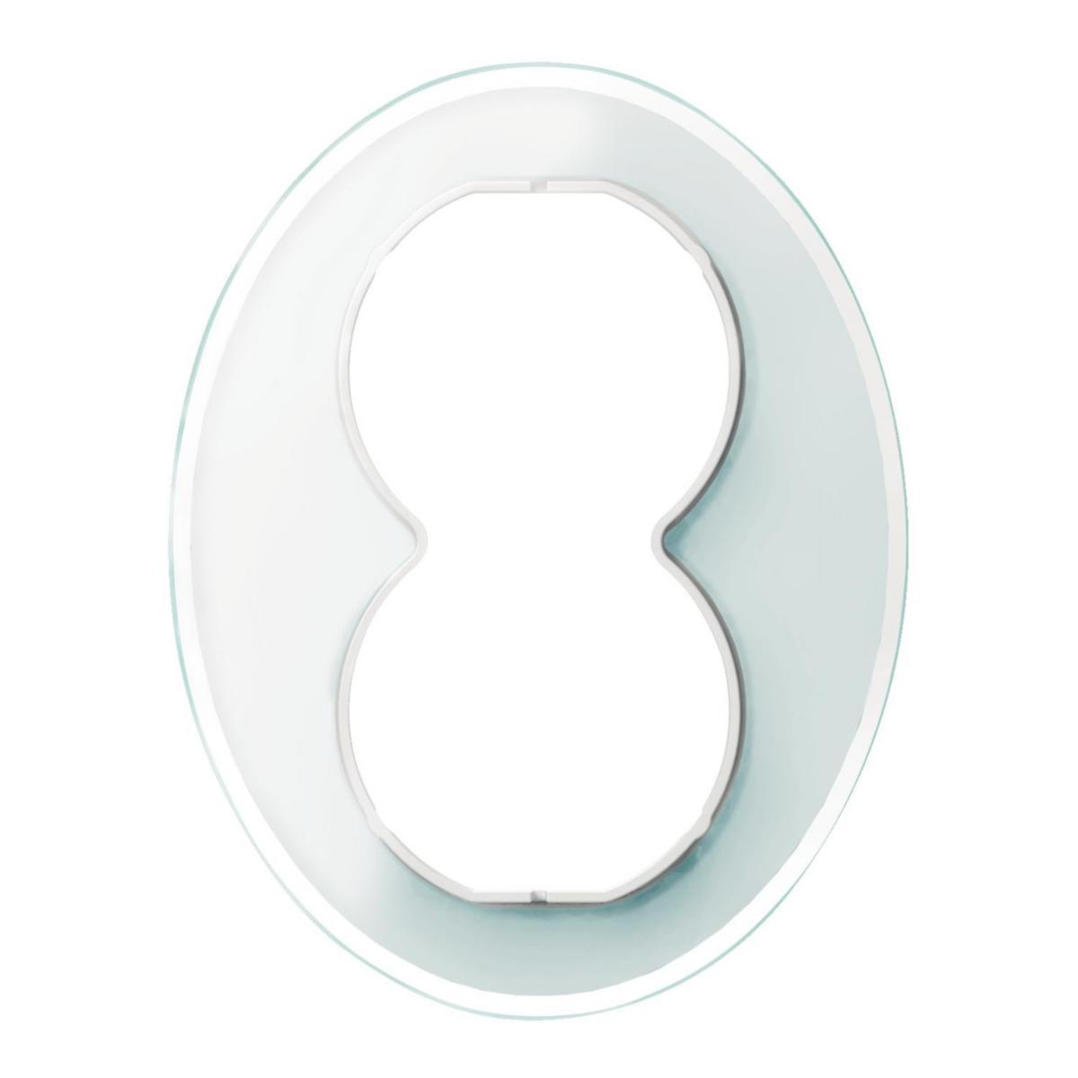 Frame for 2-way wall socket glass, Renova - FRAME 2-WAY WALL SOCK GLASS RENOVA WHT