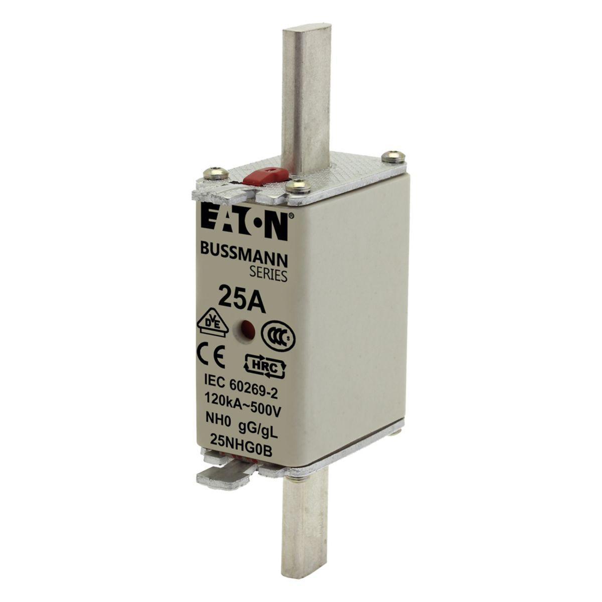 Knivsäkring, gL/gG, NH0 - SÄKRING NH 25A 500V GL/GG 0 NH 25A 500V GL/GG 0