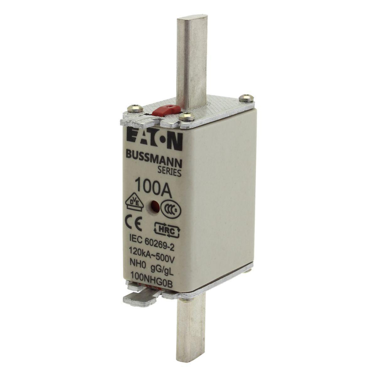 Knivsäkring, gL/gG, NH0 - SÄKRING NH 100A 500V GL/GG 0 NH 100A 500V GL/GG 0