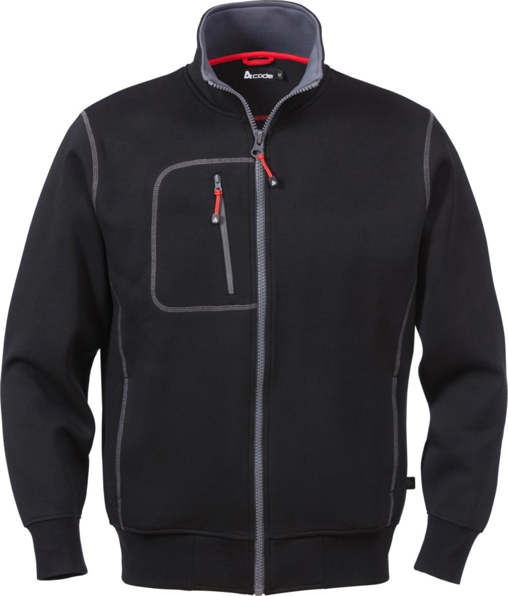 Sweatshirtjacka Fristads 1747 - TRÖJA FR CODE-1747 DF HELZIP SVART STL L