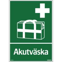 Skylt "Akutväska"