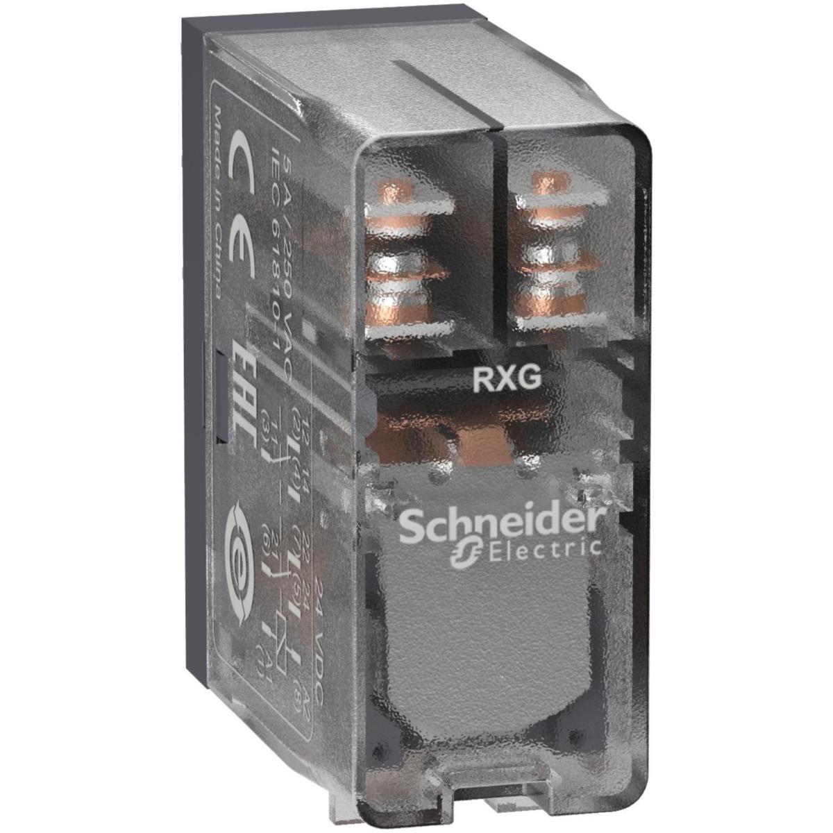 Interfacerelä RXG - RELÄ 5A 2VXL KLAR 24VDC RXG25BD