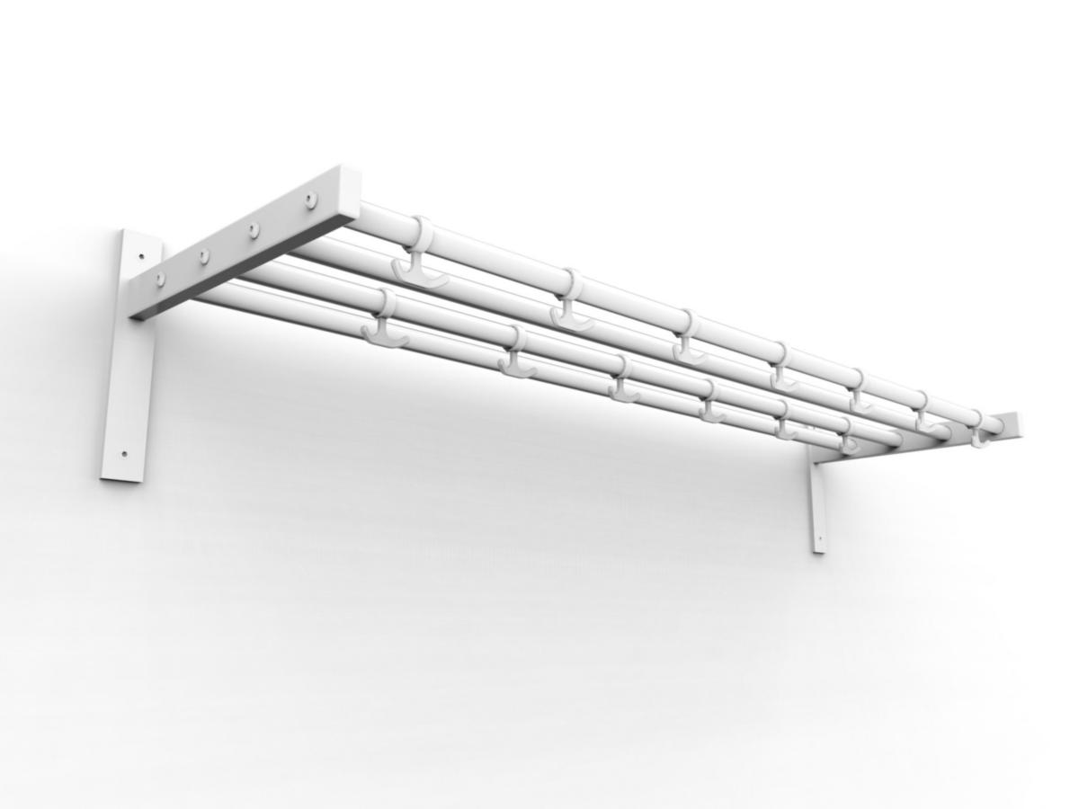 Hatthylla SAMEFA 65 Vit - HATTHYLLA VIT 1200MM RAL9016 ENKELHYLLA 12 ST ANKARKROKAR