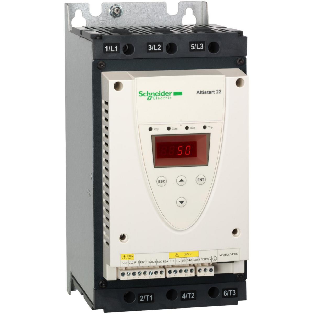 Mjukstarter ATS22 17-590A med mjukstopp 400V - MJUKSTART 400V 30 KW ATS22D62Q
