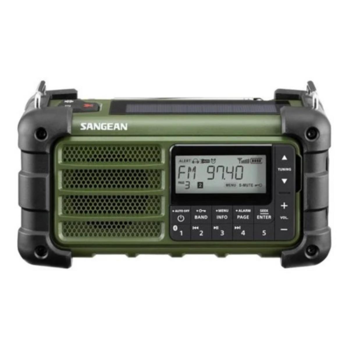 Nödradio/vevradio, AM/FM/RDS/Bluetooth, MMR-99 - NÖDRADIO AM/FM/RDS/BLUETOOTH GRÖN SANGEAN