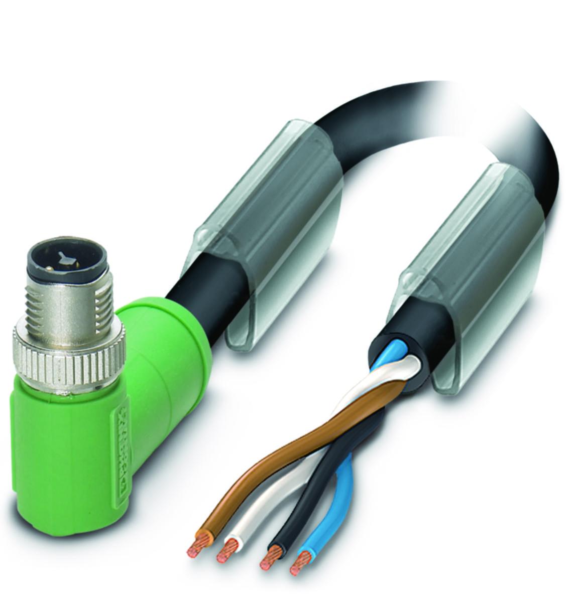 Kablage M12 Power T-kod - M12 T-KOD VINKLAD HANE 5M PUR SAC-4P-MRT/ 5.0-PUR SCO