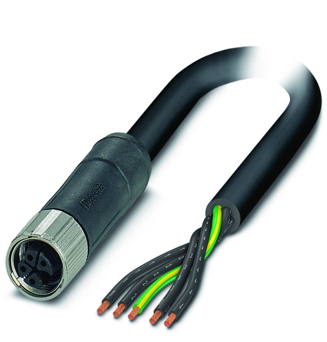 Kablage M12 Power K-kod - M12 K-KOD RAK HONA 5M PUR SAC-5P- 5.0-PUR/M12FSK PE