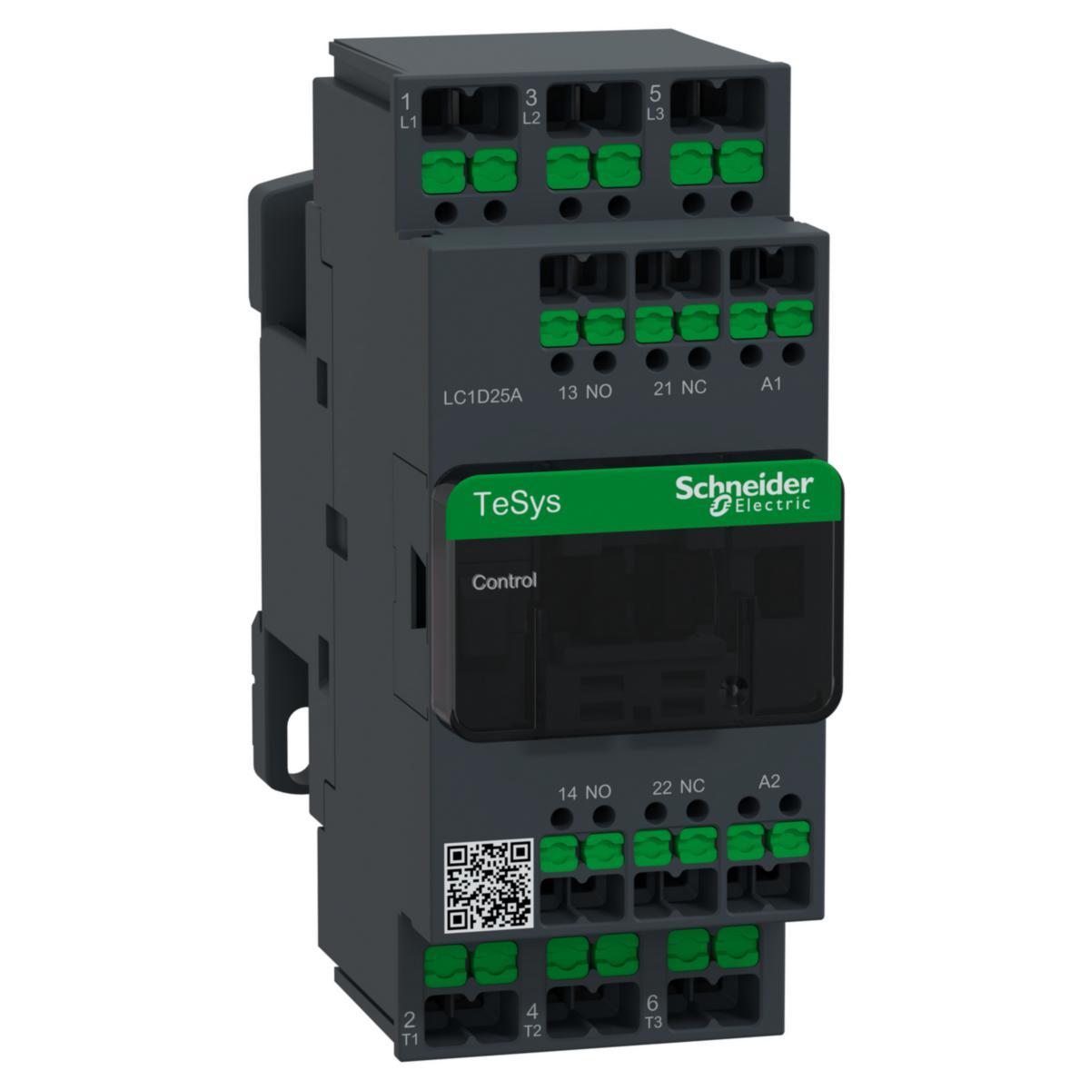 Kontaktor 25-32A LC1D AC spole Snap-in - KNTKR DECA 25A 24V AC SNAP-IN LC1D25AB7