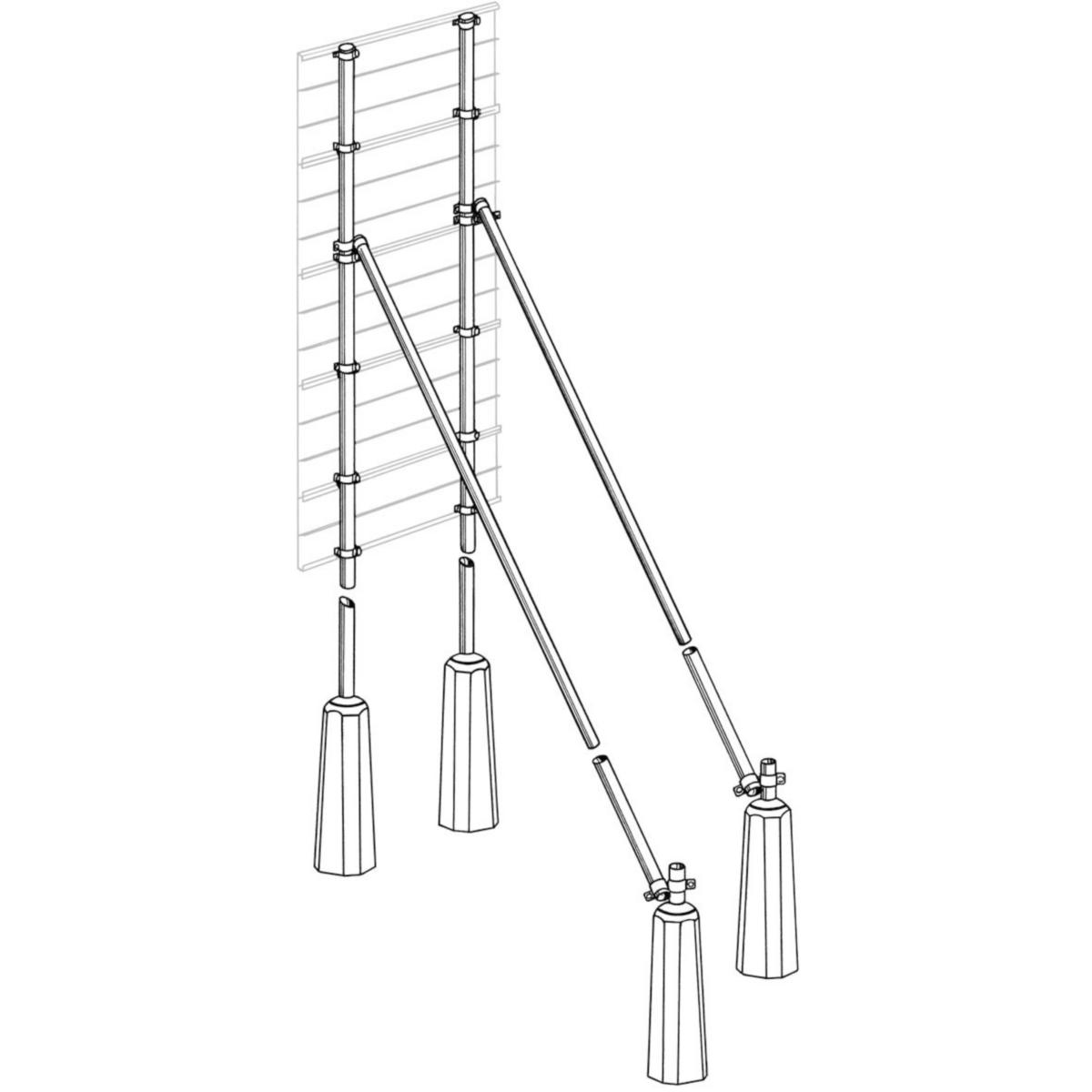 Monteringssatser kompletta till jordförankring med rörstolpar - MONTERINGSSATS J60/4000