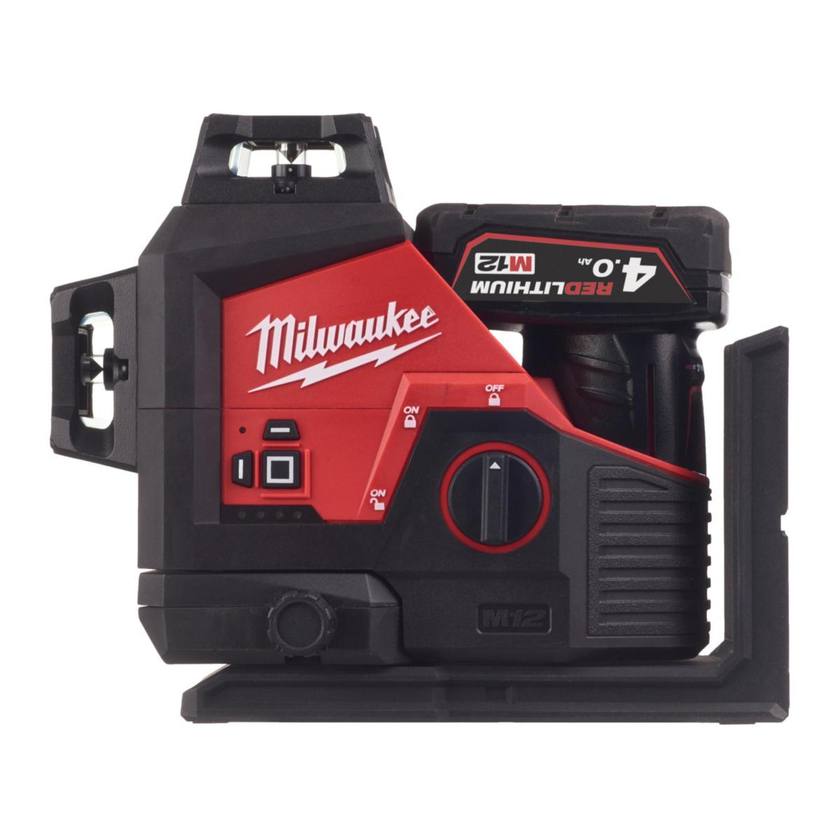 Treplanslaser Milwaukee M12 3PL-401C - TREPLANSLASER MILWAUKEE M12 3PL-401C. 1X4.0 AH. LADD.VÄSKA
