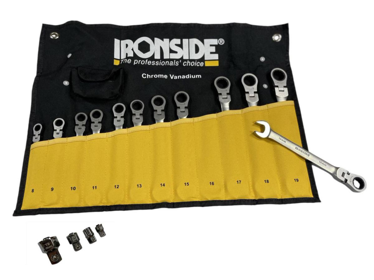 Gear wrench set Ironside flexible - GEAR WRENCH SET IRONSIDE FLEX 8-19MM 12+4 PCS POUCH 102390