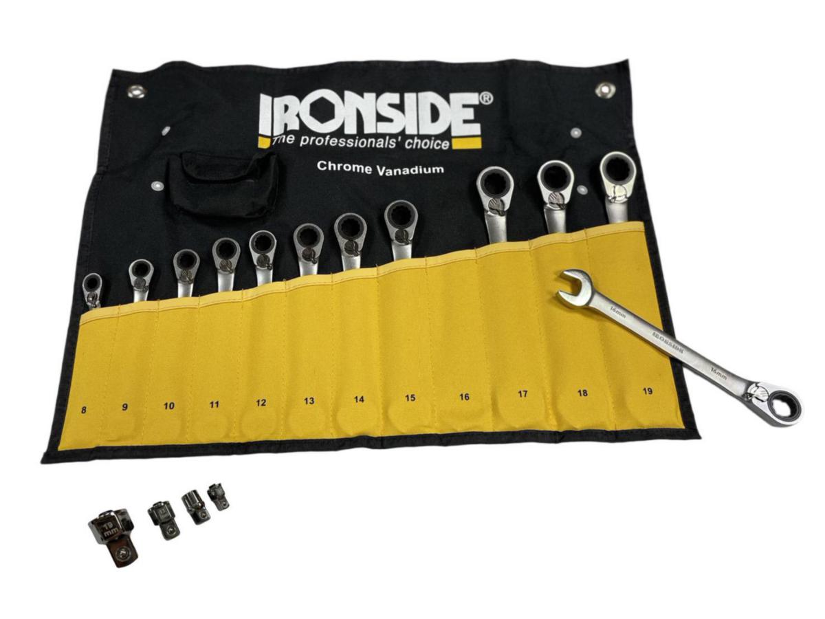 Gear wrench set Ironside - GEAR WRENCH SET IRONSIDE 8-19MM 12+4 PCS POUCH 102389
