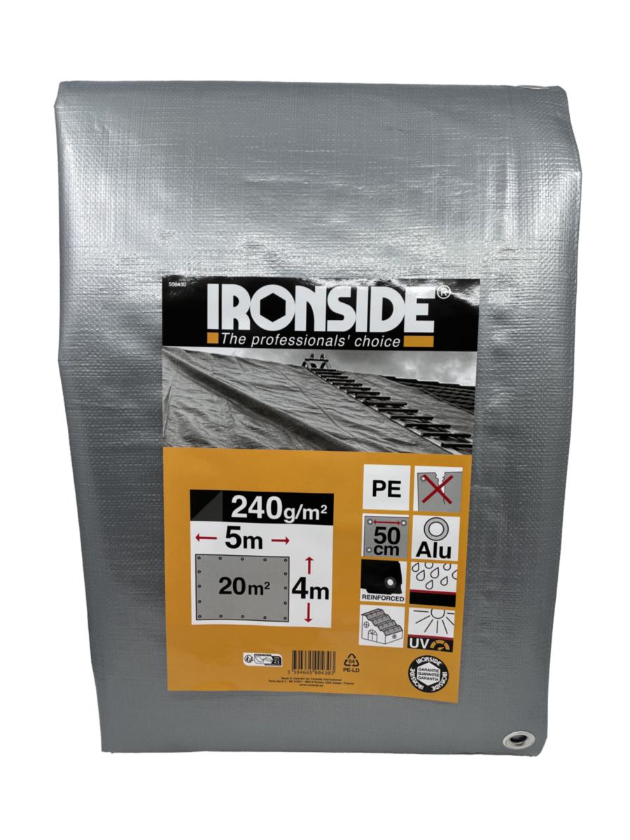 Tarpaulins Ironside PE 240g/m2 silver - TARPAULINS 240G SILVER 3X4M HIGH DENSITY ACCORDION FOLDING