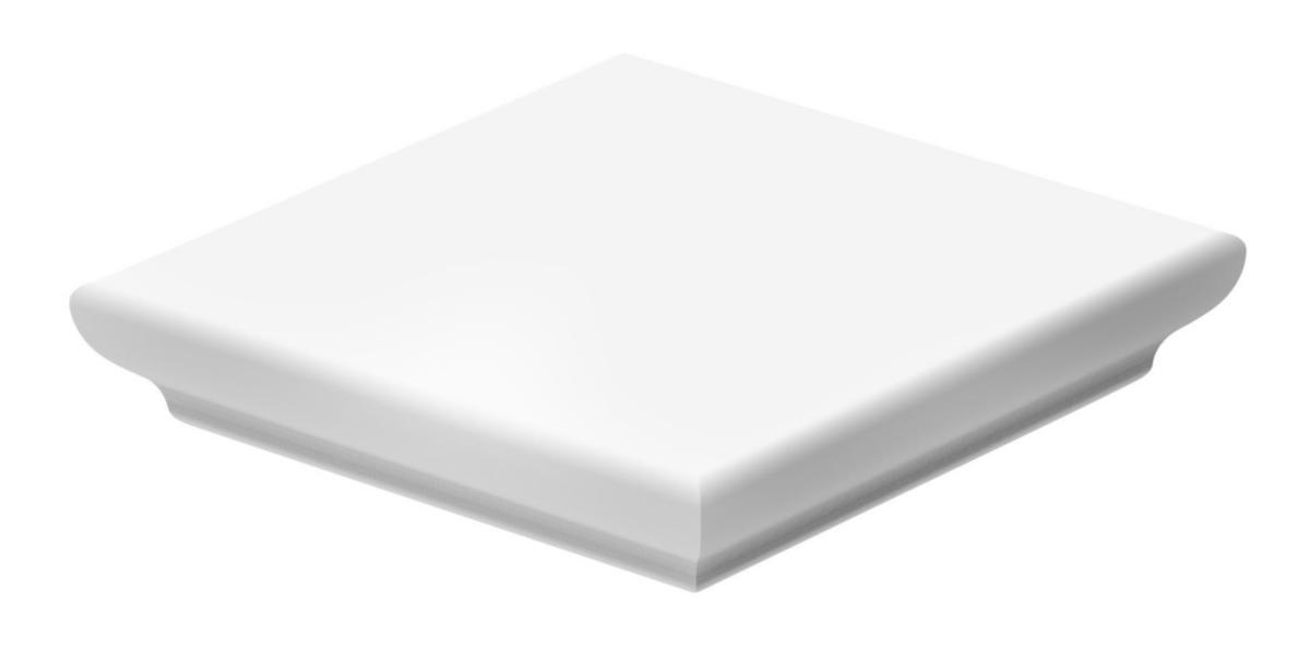 Stolplock, Arnö - STOLPLOCK ARNÖ 180X180X35 MM GRUNDMÅLAD VIT JABO