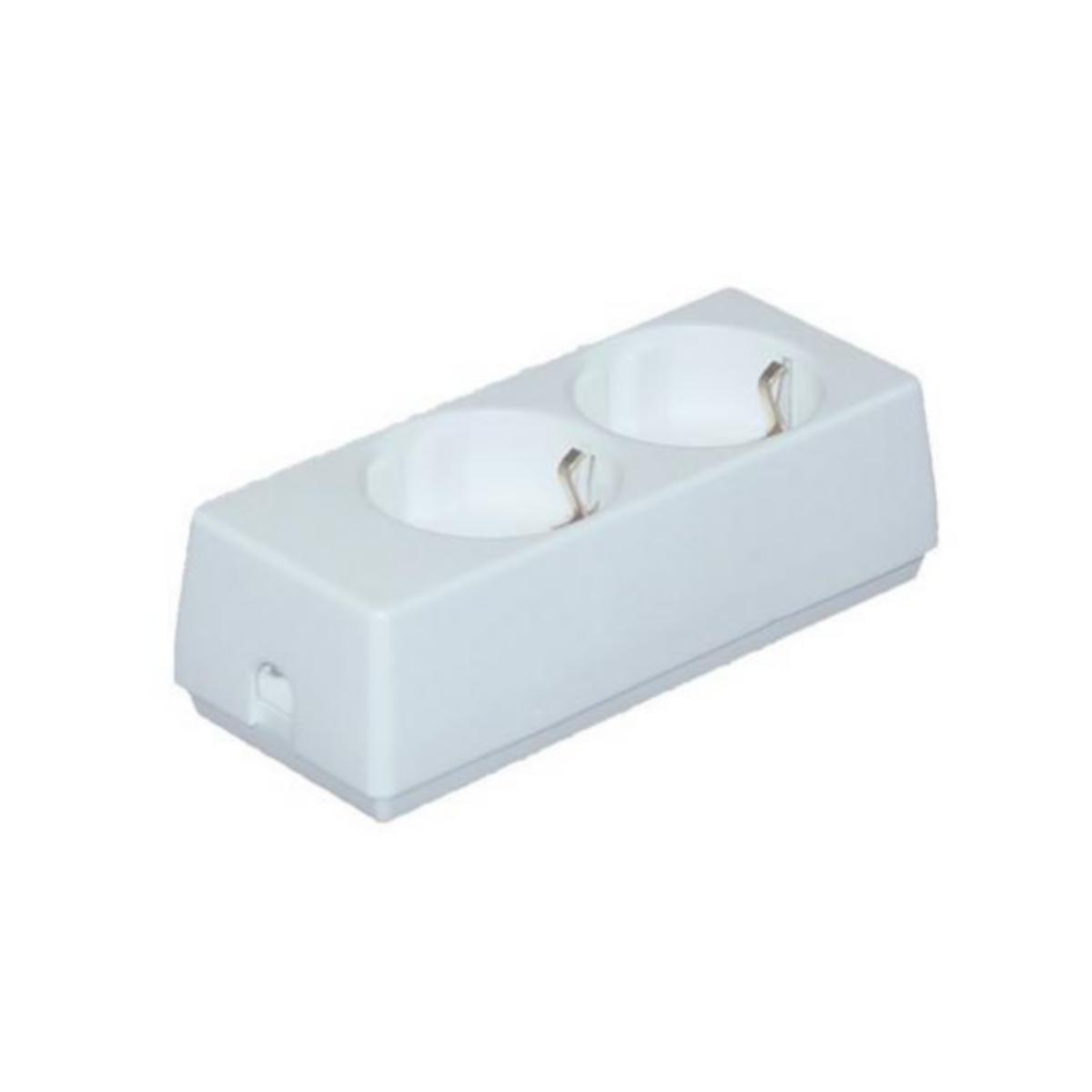 Branch socket grounded without cable & socket protection - OUTLET 2-V M. GROUND WHITE WITHOUT CABLE