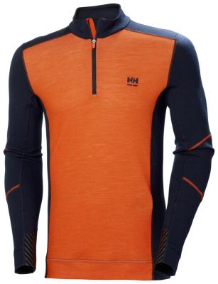 UNDERTRÖJA HH 75107-592 ORANGE 1/2 ZIP LIFA MERINO STL 2XL