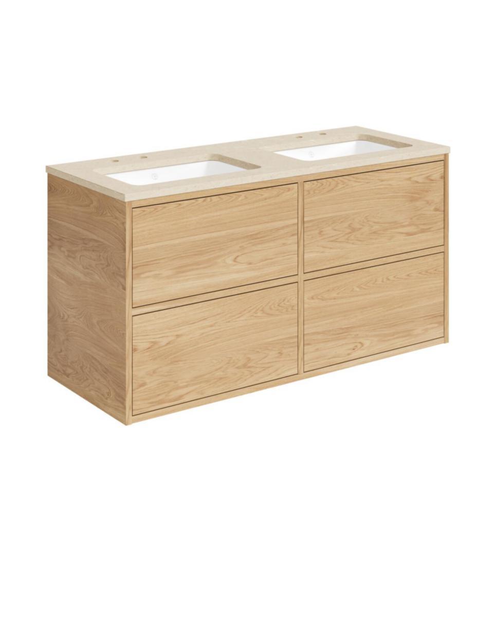 Tvättställsskåpspaket Ducentic 120cm, Gustavsberg - GBG DUCENTIC KOMMODPAKET M.TS 120CM, 4 LÅD.LJUS EK, TS BEIGE