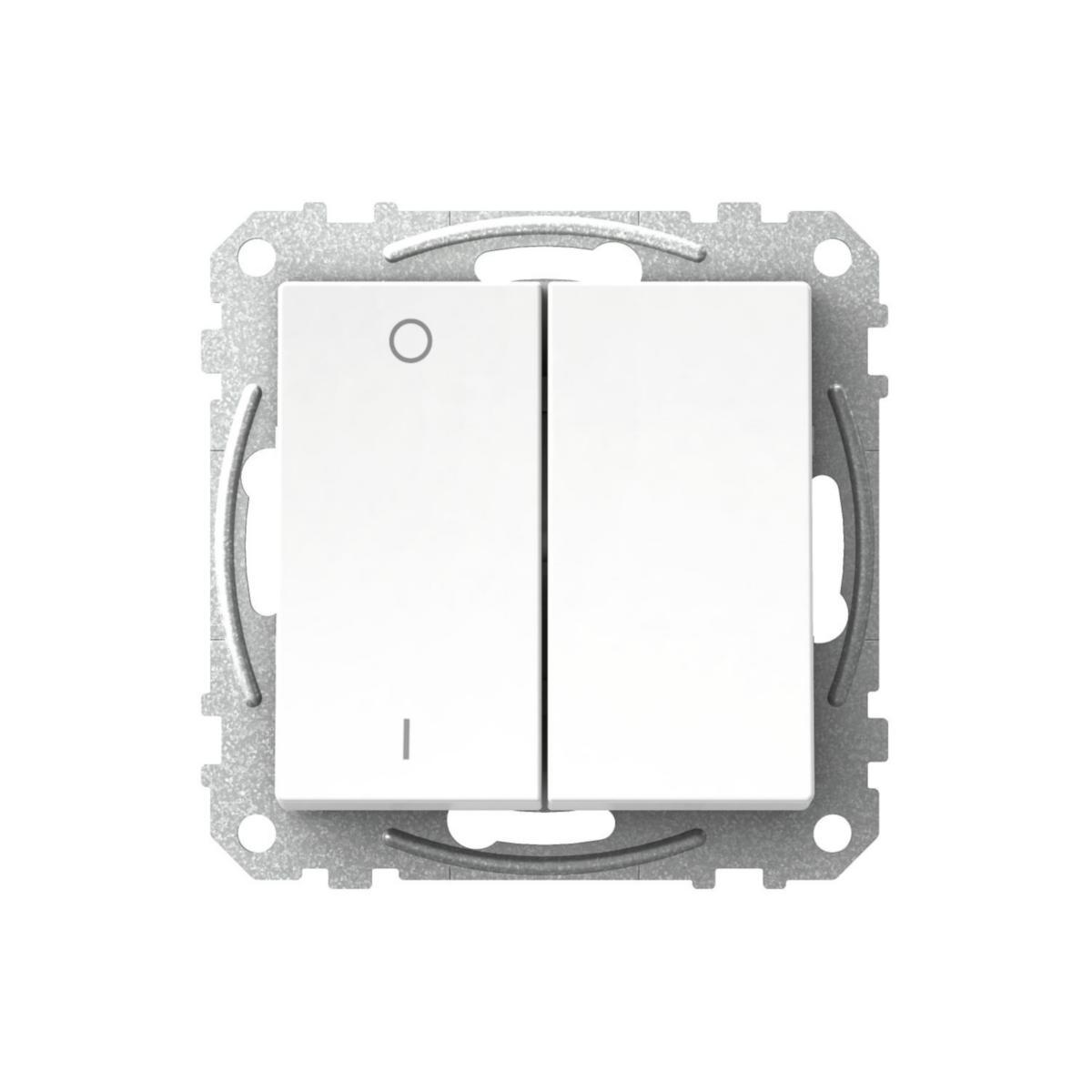 Switch Exxact with square rocker switch white, Schneider - SWITCH 2P+1P WH EXXACT