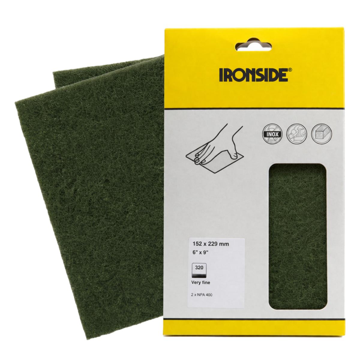 Abrasive Nylon Sheet Ironside - HAND PAD IRONSIDE GREEN 125X225MM HD 2-PACK 203380