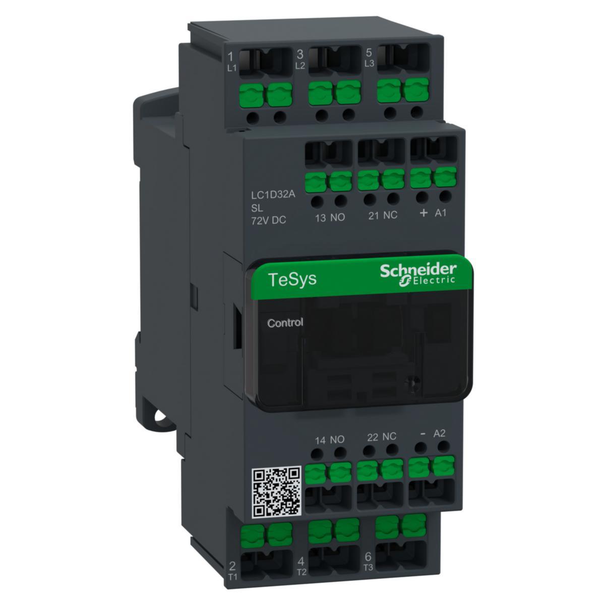 Kontaktor LC1D DC spole 9-38A Snap-in - KNTKRDECA 32A 72V L DC SNAP-IN LC1D32ASL