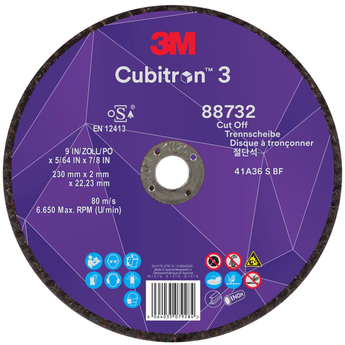 Kapskiva 3M Cubitron 3 Typ 41 - KAPSKIVA 3M CUBITRON 3 230X2X22,23 T41
