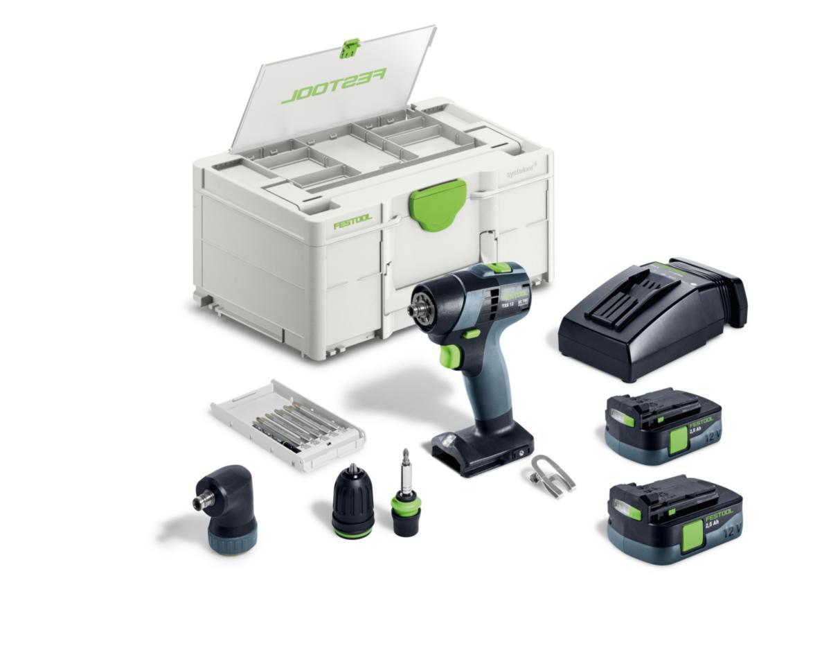 Skruvdragare Festool TXS 12 2,5-Set - SKRUVDR FESTOOL TXS 12 2,5-SET 12V 2X2,5 AH LADDARE , V-CHUCK