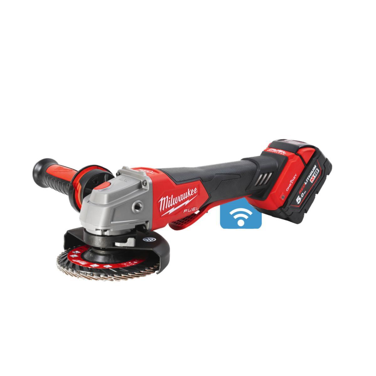 Vinkelslipmaskin Milwaukee M18 ONEFSAG125XPDB-502X - VINKELSLIP MILWAUKEE M18 ONE FSAG125XPDB502X.2X5.0 AH.LADD