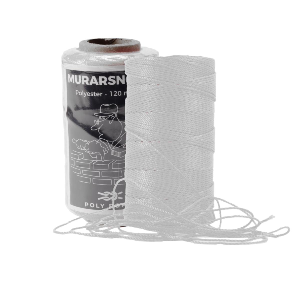 Brick string - Murersnor polyester Polyprodukter 125m hvit