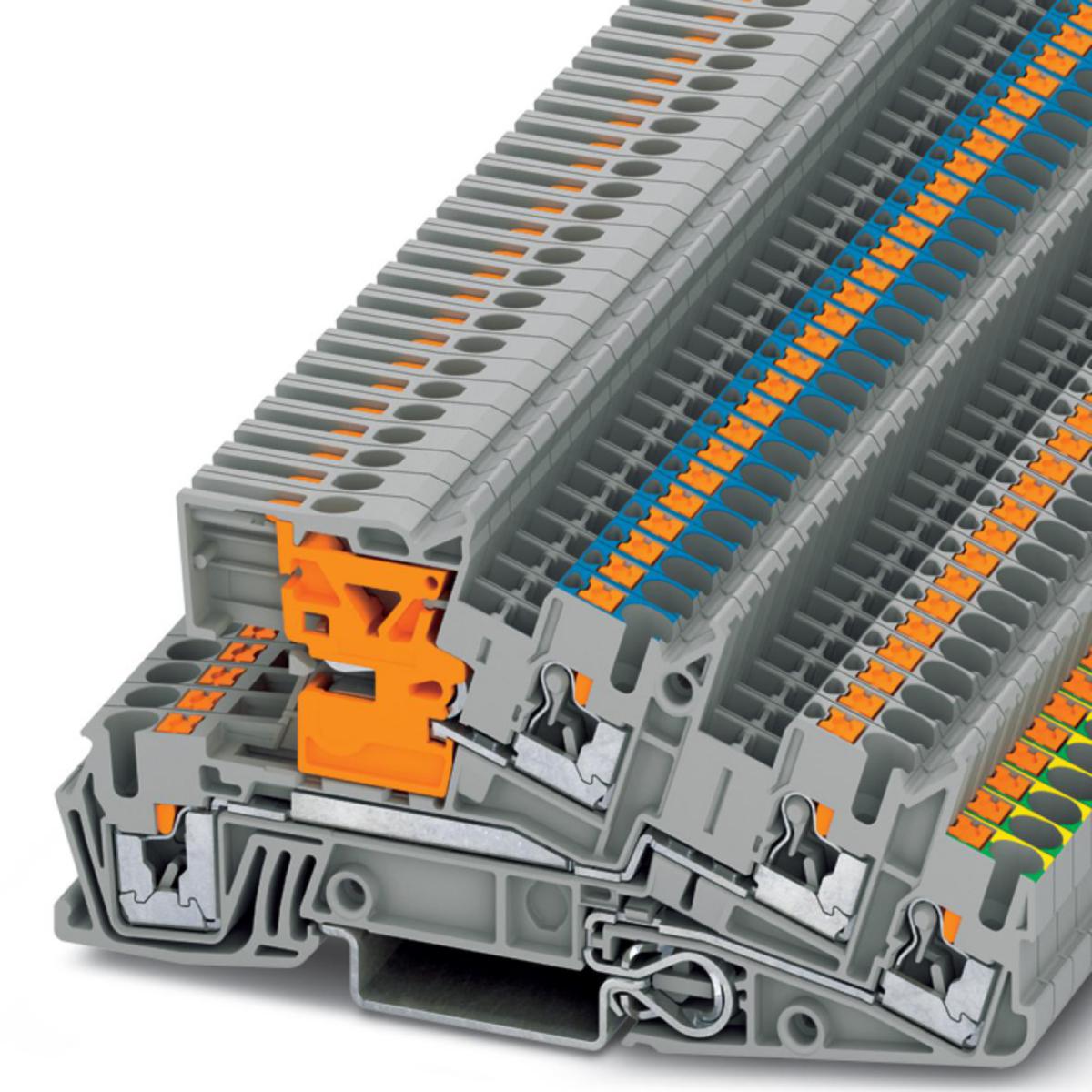 Två-plans fjäder-installationsplintar PTI - FJÄDERPLINT 2-VÅN PE/L/NT PTI 2,5-PE/L/NT