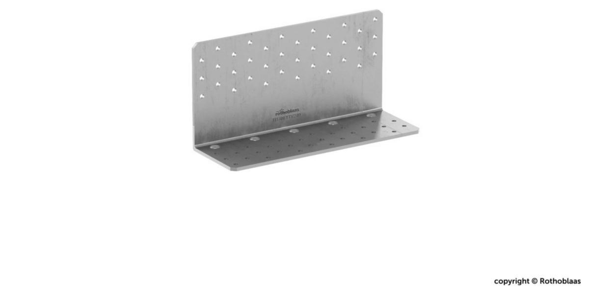 Vinkelbeslag Titan V, för höga drag- och skjuvlaster - BESLAG TITAN V TRÄ-TRÄ TTV240 240 X 120 X 4 MM