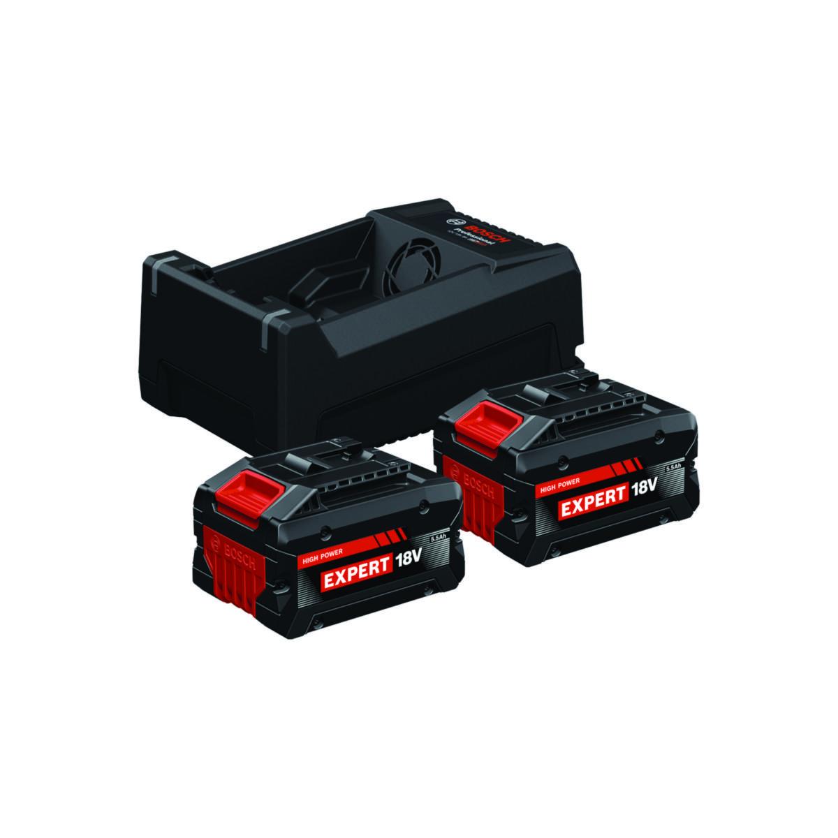 Battery Pack Bosch 2x EXBA18V-55 + GAL12V/18V-80 - BATTERY PACK BOSCH EXBA18V-55 EXPERT 18V 2X5,5AH