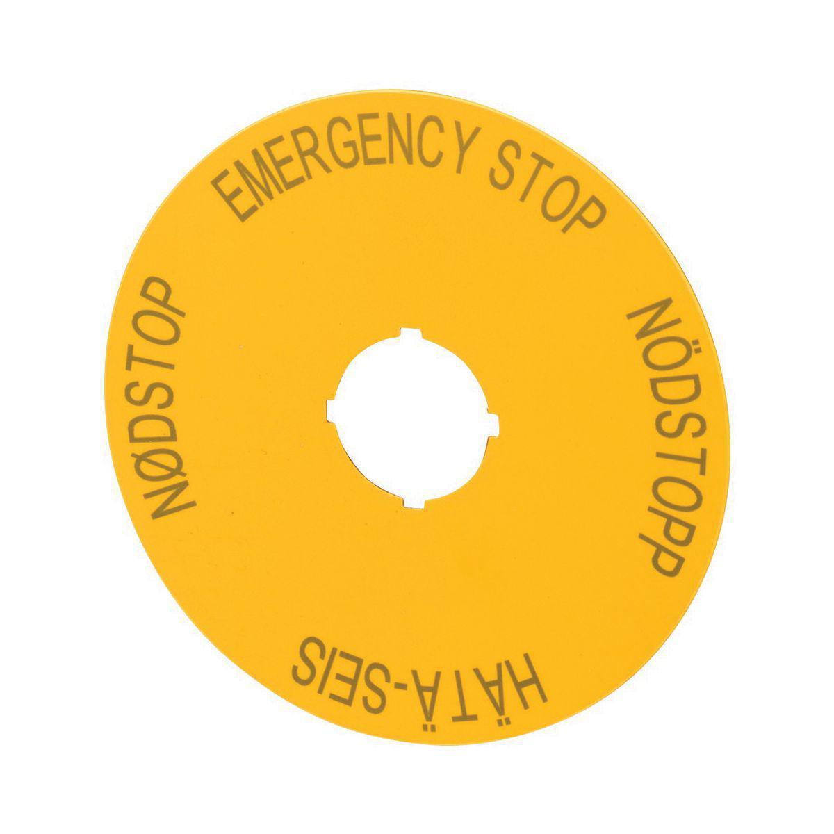 Tillbehör M22 - SKYLT NÖDSTOPP (GB,S,SF) M22-XAK4