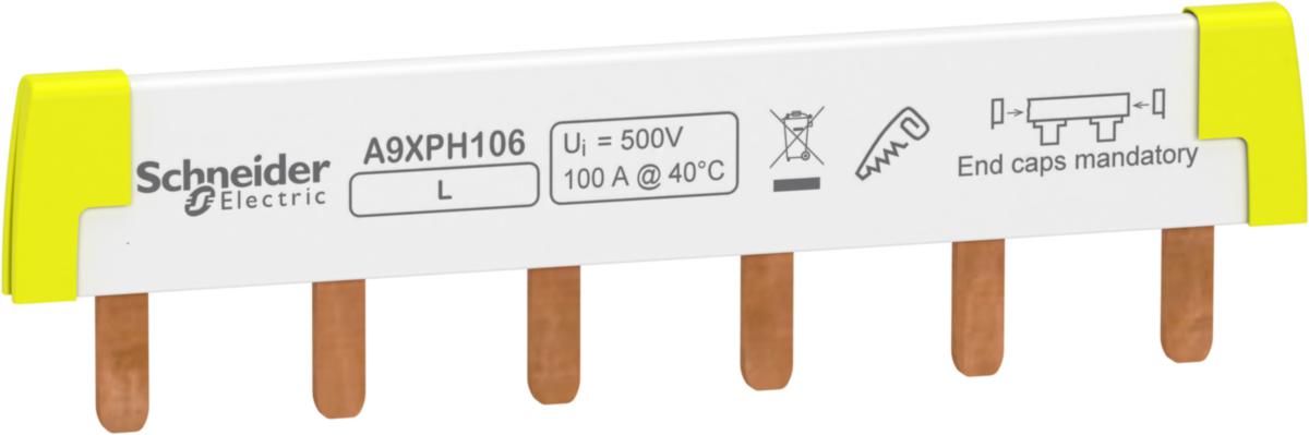 Phase rails Acti9 - BUSBAR 1P 100A 6MOD. A9XPH106