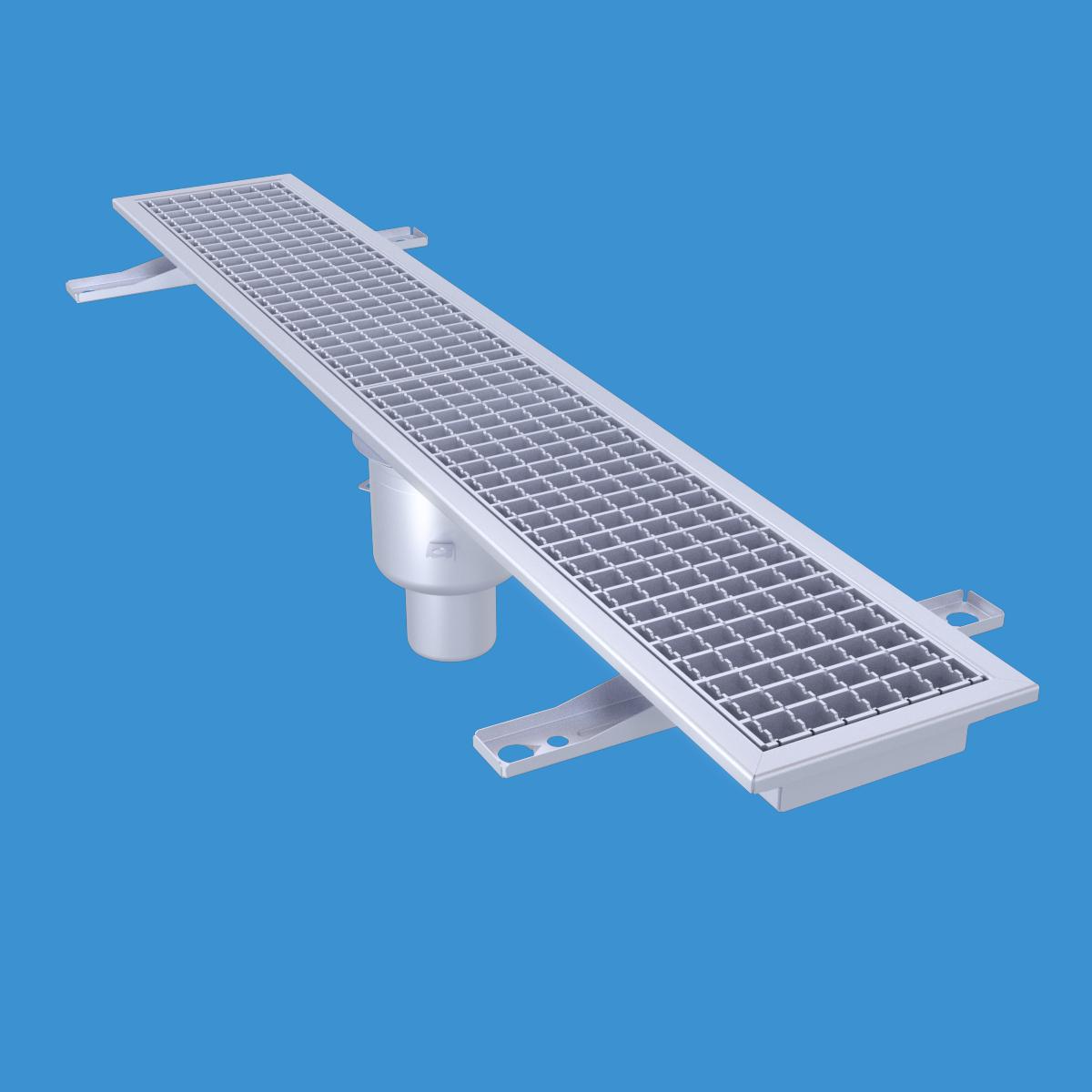 Golvränna Furo 115, 1100x150mm. Furhoffs - GOLVRÄNNA FURO115 L=1100 B75 FÖR KLINKERG. K3/STÅLSL.BETONG