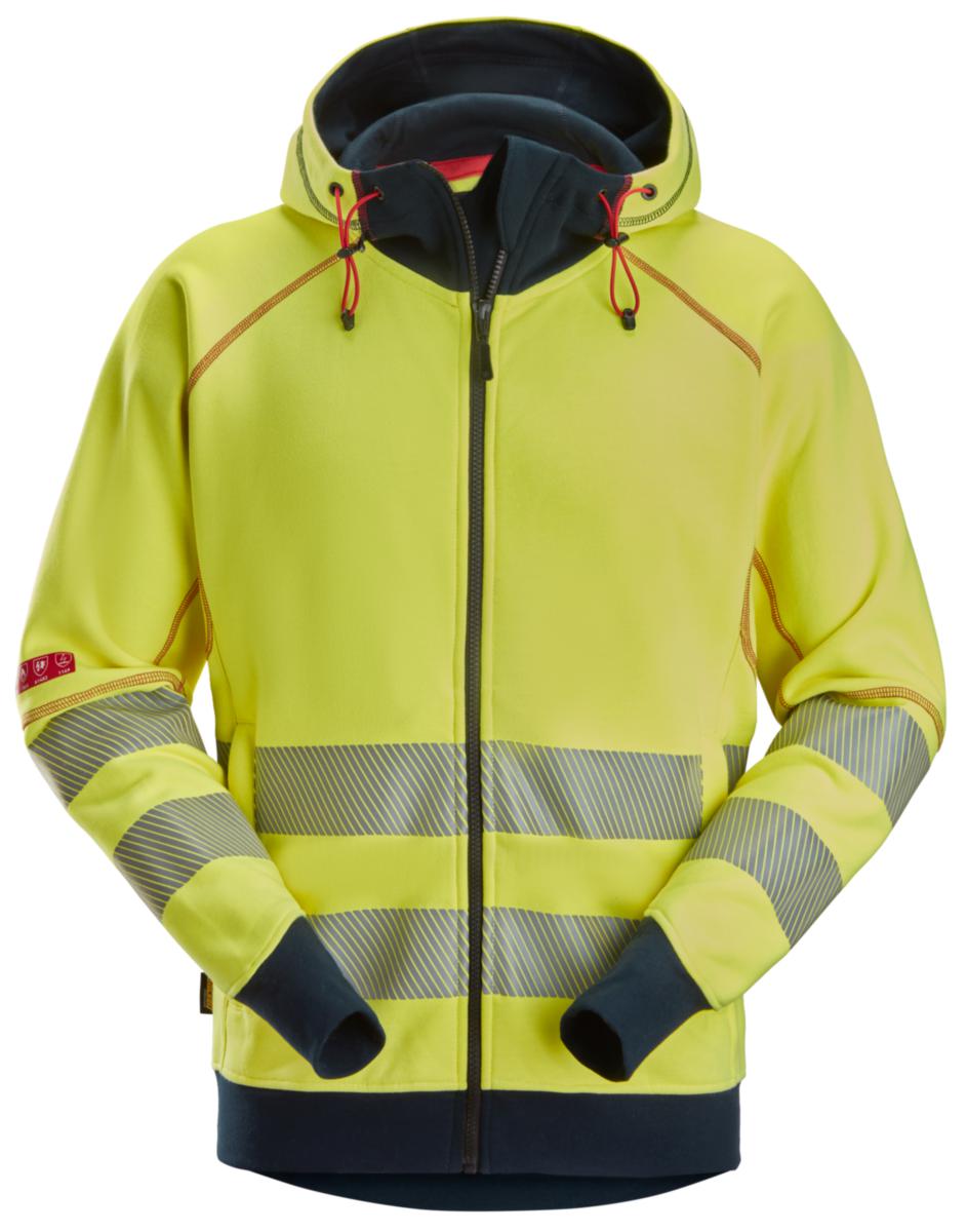 Huvtröja Snickers 2866 Protec Work - HUVTRÖJA SNICKERS 2866 GUL/MAR VARSEL KL3 HELZIP PW STL 3XL